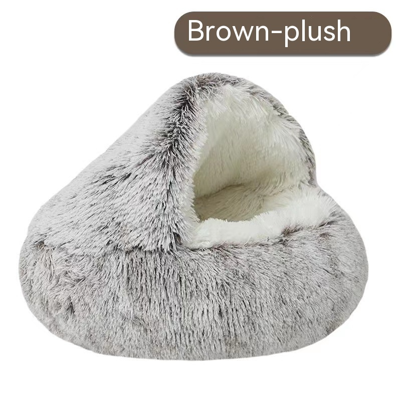 The Plush Hideaway - Semi-Enclosed Cat & Small Dog Bed — primary product image