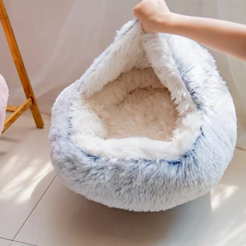 The Plush Hideaway - Semi-Enclosed Cat & Small Dog Bed — primary product image