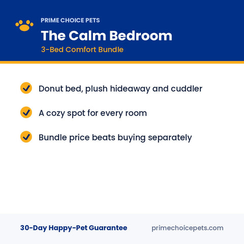 The Calm Bedroom — Donut Bed + Plush Hideaway + Cloud Cuddler