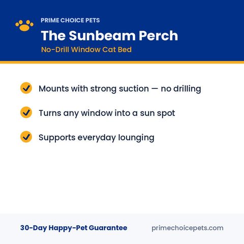 The Sunbeam Perch — No-Drill Window Cat Bed