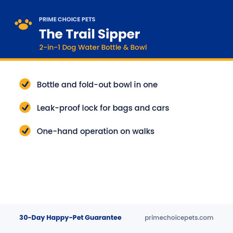 The Trail Sipper — 2-in-1 Dog Water Bottle & Bowl