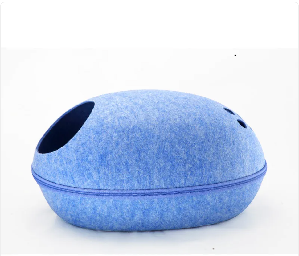 The Eggshell Cat Cave - Felted Hideaway Bed — primary product image